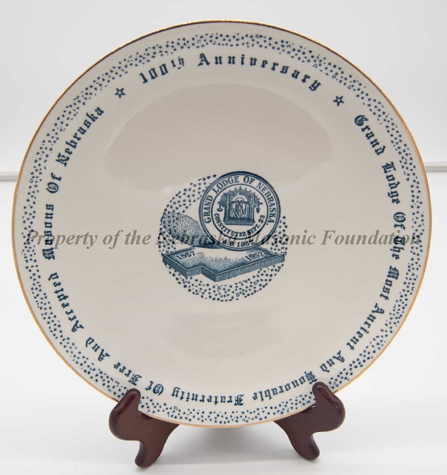 100th Annivsersary Plate Grand Lodge of Nebraska